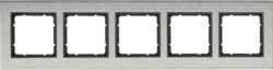 Рамка пятерная вертикальная B.7 металл нержавеющая сталь, антрацит 10153606 - фото 40972