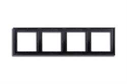 Рамка четверная, для горизонтального/вертикального монтажа Jung LS 990 Черный LS984sw - фото 43484