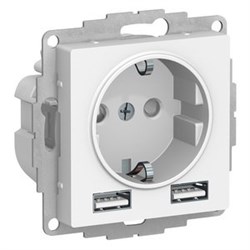 Розетка 220 с 2 USB 2 порта 5B 2,4А ATN000130 Schneider Electric Atlas Design - фото 44939