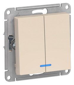 Выключатель двухклавишный с подсветкой ATN000253 Schneider Electric - фото 44959