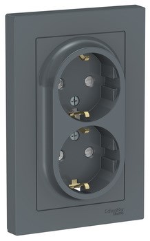 Розетка двойная со шторками с заземлением ATN000726 Schneider Electric - фото 45327