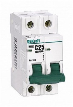 Автоматический выключатель DEKraft ВА-103 50А 2п 12294DEK, 6кА, C - фото 47869