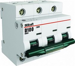 Автоматический выключатель DEKraft ВА-201 80А 3п 13008DEK, 10кА, C - фото 48041