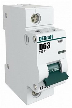 Автоматический выключатель DEKraft ВА-201 63А 1п 13013DEK, 10кА, D - фото 48055
