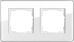 Рамка 2-пост, Gira Esprit Glass C белое стекло 0212512 - фото 5849