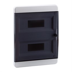Корпус пластиковый Встраиваемый OptiBox P-BVK-2-24-IP41 Прозрачная черная дверь - фото 62550