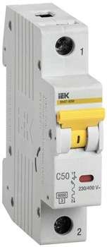 Автоматический выключатель IEK ВА47-60M 50А 1п MVA31-1-050-C, C, 6кА - фото 62974
