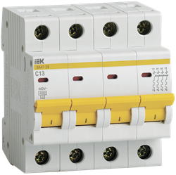 Автоматический выключатель IEK ВА47-29 13А 4п MVA20-4-013-C, 4.5кА, C - фото 62978