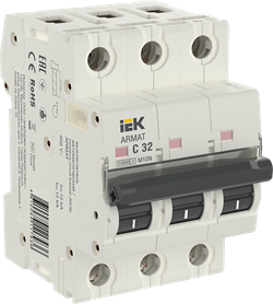 Автоматический выключатель IEK Armat M10N 32А 3п AR-M10N-3-C032, 10кА, C - фото 62999