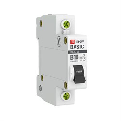 Автоматический выключатель EKF ВА 47-29 Basic 10А 1п mcb4729-1-10-B, 4.5кА, B - фото 63783