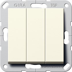 Выключатель Gira самовозвратом 3-клавишный Кремовый (284401) - фото 6481