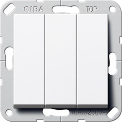 Выключатель Gira самовозвратом 3-клавишный Белый Глянцевый (284403) - фото 6482