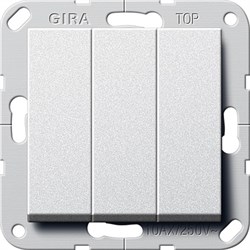 Выключатель Gira самовозвратом 3-клавишный Алюминий (284426) - фото 6484
