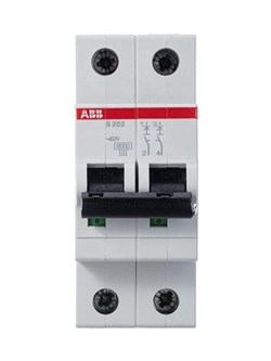Автоматический выключатель ABB S202 40А 2п 2CDS252001R0404, 6кА, C, S202-C40 - фото 64970