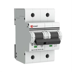 Автоматический выключатель EKF ВА 47-125 PROxima 100А 2п mcb47125-2-100D, 15кА, D - фото 65786