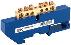 Шина нулевая IEK ШНИ-6х9-6-Д-С YNN10-69-6D-K07, на DIN-изоляторе - фото 67579