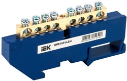 Шина нулевая IEK ШНИ 6х9-8-Д-С YNN10-69-8D-K07, на DIN-изоляторе - фото 67596