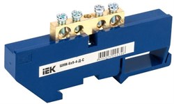 Шина нулевая IEK ШНИ 6х9-4-Д-С YNN10-69-4D-K07, на DIN-изоляторе - фото 67597