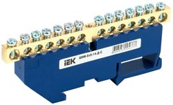 Шина нулевая IEK ШНИ 6х9-14-Д-С YNN10-69-14D-K07, на DIN-изоляторе - фото 67598