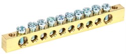 Шина IEK PEN 6х9мм 10/2 YNN11-10-100, 10 групп, крепеж по краям - фото 67624