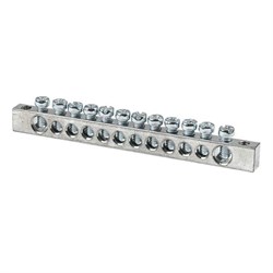 Шина EKF PEN 6x9, 12 отверстий sn1-63-12-k, цинк, крепеж по краям - фото 67878