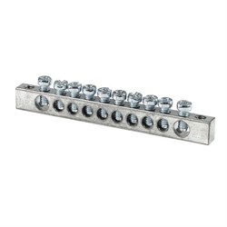 Шина EKF PEN 6x9, 10 отверстий sn1-63-10-k, цинк, крепеж по краям - фото 67879