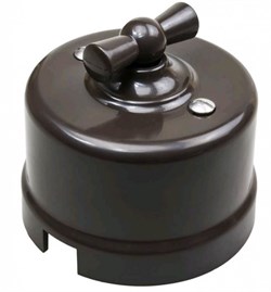 Bironi Лизетта пластик коричневый выключатель перекрестный 1-клавишный B1-203-22 - фото 70072