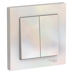 Systeme Electric AtlasDesign жемчуг выключатель 2-клавишный сх.5, 10АХ, в сборе ATN000452 - фото 70736