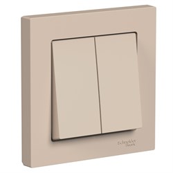 Systeme Electric AtlasDesign песочный выключатель 2-клавишный, сх.5, 10АХ, в сборе ATN001252 - фото 70880