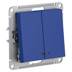Systeme Electric AtlasDesign аквамарин выключатель 2-клавишный с подсветкой, сх.5а, 10АХ, механизм ATN001153 - фото 70976
