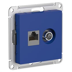Systeme Electric AtlasDesign аквамарин розетка двойная ТВ + компьютерная RJ45, кат. 5Е ATN001189 - фото 70984