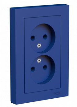 Systeme Electric AtlasDesign аквамарин розетка двойная б/з,16А, в сборе ATN001120 - фото 71003
