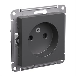 Systeme Electric AtlasDesign базальт розетка без заземления, со шторками, 16А, механизм ATN001449 - фото 71246
