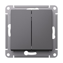 Systeme Electric AtlasDesign базальт переключатель 2-клавишный перекрестный, 2 x сх. 7, 10АХ, механизм ATN001473 - фото 71258