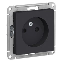 Systeme Electric AtlasDesign карбон розетка без заземления, со шторками, 16А, механизм ATN001049 - фото 71291