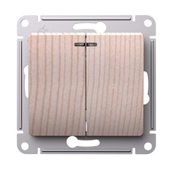 Systeme Electric Glossa Сосна Выключатель 2-клавишный с подсветкой,сх.5а,10АХ,механизм GSL001553 - фото 72299