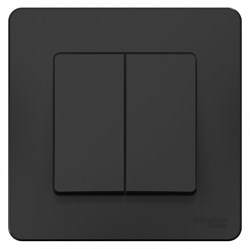 Blanca внутренняя антрацит переключатель 2-клавишный, 10А, 250B BLNVS106606 - фото 72337