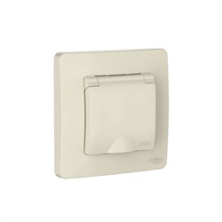 Systeme Electric Blanca внутр Молочный Розетка с/з IP44 со шторками, с крышкой, 16А, 250В BLNRS441112 - фото 72425