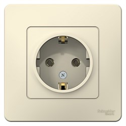 Blanca внутренняя молочная розетка с заземлением, без шторок, 16А, 250В BLNRS001012 - фото 72428