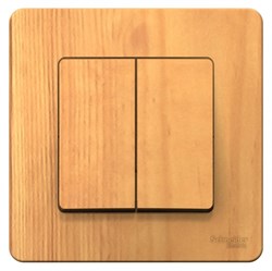 Blanca внутренняя ясень переключатель 2-клавишный, 10А, 250B BLNVS106605 - фото 72495