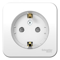 Blanca наружняя белый розетка с заземлением, со шторками, (тонкая) 16А, 250В изолированная пластина BLNRA111111 - фото 72552