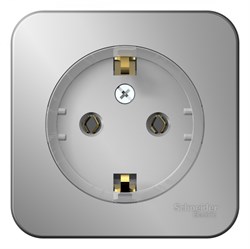 Blanca наружняя алюминий розетка с заземлением, без шторок, (тонкая) 16А, 250В изолированная пластина BLNRA110113 - фото 72592