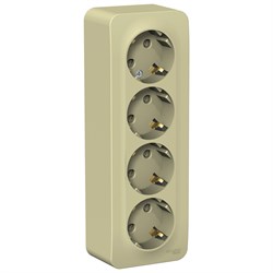 Blanca наружняя бежевый розетка 4-ая с заземлением, со шторками, изолированная пластина 16А, 250В BLNRA011417 - фото 72654