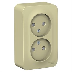 Blanca наружняя бежевый розетка 2-ая без заземления со шторками, изолированная пластина 16А, 250В BLNRA001217 - фото 72659