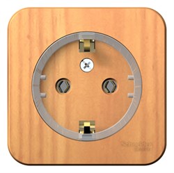 Blanca наружняя ясень розетка с заземлением, без шторок, (тонкая), 16А, 250В BLNRA110115 - фото 72748