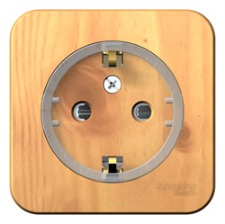 Blanca наружняя ясень розетка с заземлением, со шторками, (тонкая), 16А, 250В BLNRA111115 - фото 72754