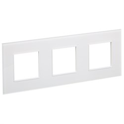 IEK SKANDY Стекло Арктический белый Рамка 3-ая SK-F23W SK-M32-G-K01 - фото 73908