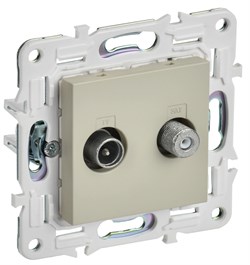 IEK SKANDY Бежевый Розетка двойная TV+SAT SK-A13B SK-AF20-O-K10 - фото 74185