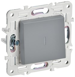 IEK SKANDY Серый Выключатель 1-клавишный с индикацией 10А SK-V07Gr SK-V10-1-10-K03 - фото 74308