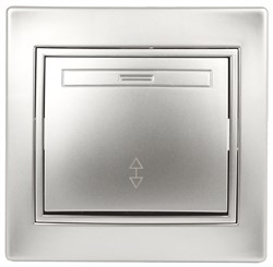 Intro Переключатель Plano 1-103-03 одноклавишный 10А-250В, IP20, СУ, алюминий Б0053746 - фото 76509